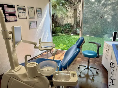Consultorio dental con vista al jardín